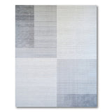 Modern Grey Striped Block Area Rug