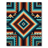 Teal Orange Geometric Southwestern Area Rug