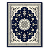 Traditional Persian Navy Persian Floral Medallion Area Rug