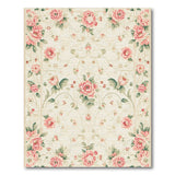 Pink Floral Vintage Pink Rose Floral Area Rug