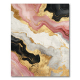 Abstract Area Pink Gold Marble Abstract Area Rug