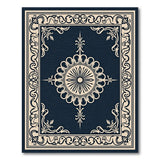 Navy Ornate Persian Medallion Area Rug