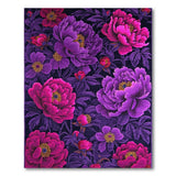 Lush Purple Peony Floral Area Rug