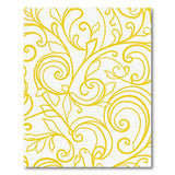 Yellow Floral Scroll Area Rug