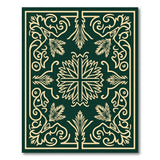 Elegant Emerald Green Ornate Filigree Rug