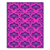 Pink Purple Damask Floral Area Rug