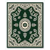 Green Traditional Persian Ornate Green Persian Border Area Rug