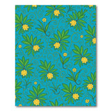 Teal Blue Yellow Floral Swirl Area Rug
