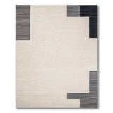 Beige and Neutral Modern Grey Block Geometric Area Rug