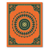 Orange Mandala Geometric Area Rug