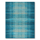 Teal Grid Geometric Blue and Teal Area Rug