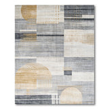 Modern Geometric Grey Gold Area Rug