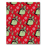 Festive Red Holly Bells Snowflakes Pattern Rug