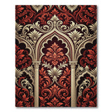 Red Ornate Persian Arch Area Rug