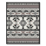 Bold Geometric Southwestern Area Rug in Black White