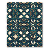 Teal Persian Geometric Lattice Area Rug