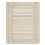 Beige Textured Stripe Geometric Area Rug
