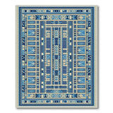 Blue Teal Geometric Modern Area Rug