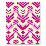 Pink Vibrant Pink Chevron Geometric Area Rug