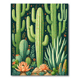 Multi-color and Patterns Vibrant Desert Cacti Succulents Area Rug