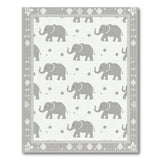 Playful Grey Elephant Nursery Area Rug