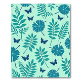 Mint Green Blue Flower Butterfly Leaf Area Rug