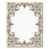 Ornate Gold Filigree Floral Border Rug