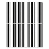 Modern Black White Barcode Stripe Area Rug