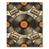 Retro Vinyl Records Cassette Area Rug