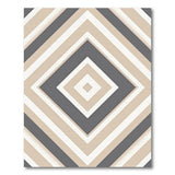 Beige Grey Geometric Diamond Stripe Rug