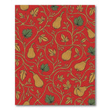 Red Pear Vine Fruit Pattern Area Rug