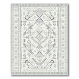 Beige Grey Heritage Tribal Geometric Area Rug