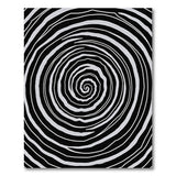 Geometric Modern Hypnotic Black White Spiral Area Rug