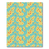 Vibrant Yellow Floral Teal Area Rug