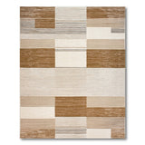 Brown and Tan Modern Brown Tan Geometric Block Area Rug