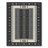 Heritage Tribal Black White Geometric Black and White Area Rug