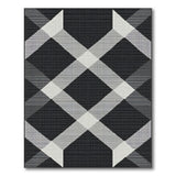 Bold Black White Geometric Diamond Black and White Area Rug