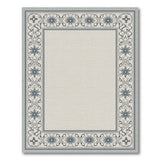Beige and Neutral Ornate Grey Floral Border Area Rug