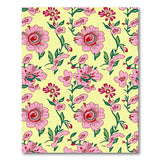 Vibrant Pink Floral Yellow Area Rug