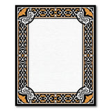 Ornate Black Gold Persian Border Rug