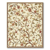 Cream Floral Vine Vintage Area Rug
