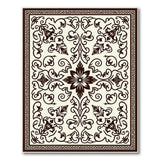 Elegant Beige Persian Floral Border Rug