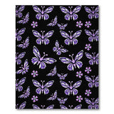 Purple Butterflies Flowers Pattern Area Rug