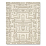 Beige Geometric Maze Geometric Modern Area Rug