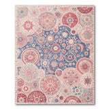 Pink Blue Floral Mandala Area Rug