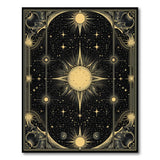 Golden Celestial Sunburst Area Rug
