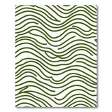 Green Wavy Lines Abstract Area Rug