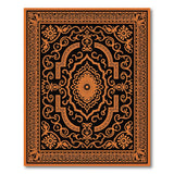 Intricate Orange Black Persian Area Rug