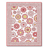 Red Floral Mandala Border Area Rug