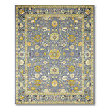 Grey Gold Floral Traditional Persian Area Rug